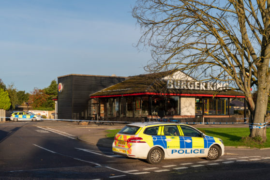 The scene at Burger King, Elgin.