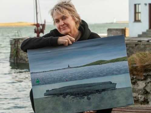 Caroline Appleyard has painted an poignant tribute to HMS Royal Oak. Pic: Marjo Pauliina Tynkkynen