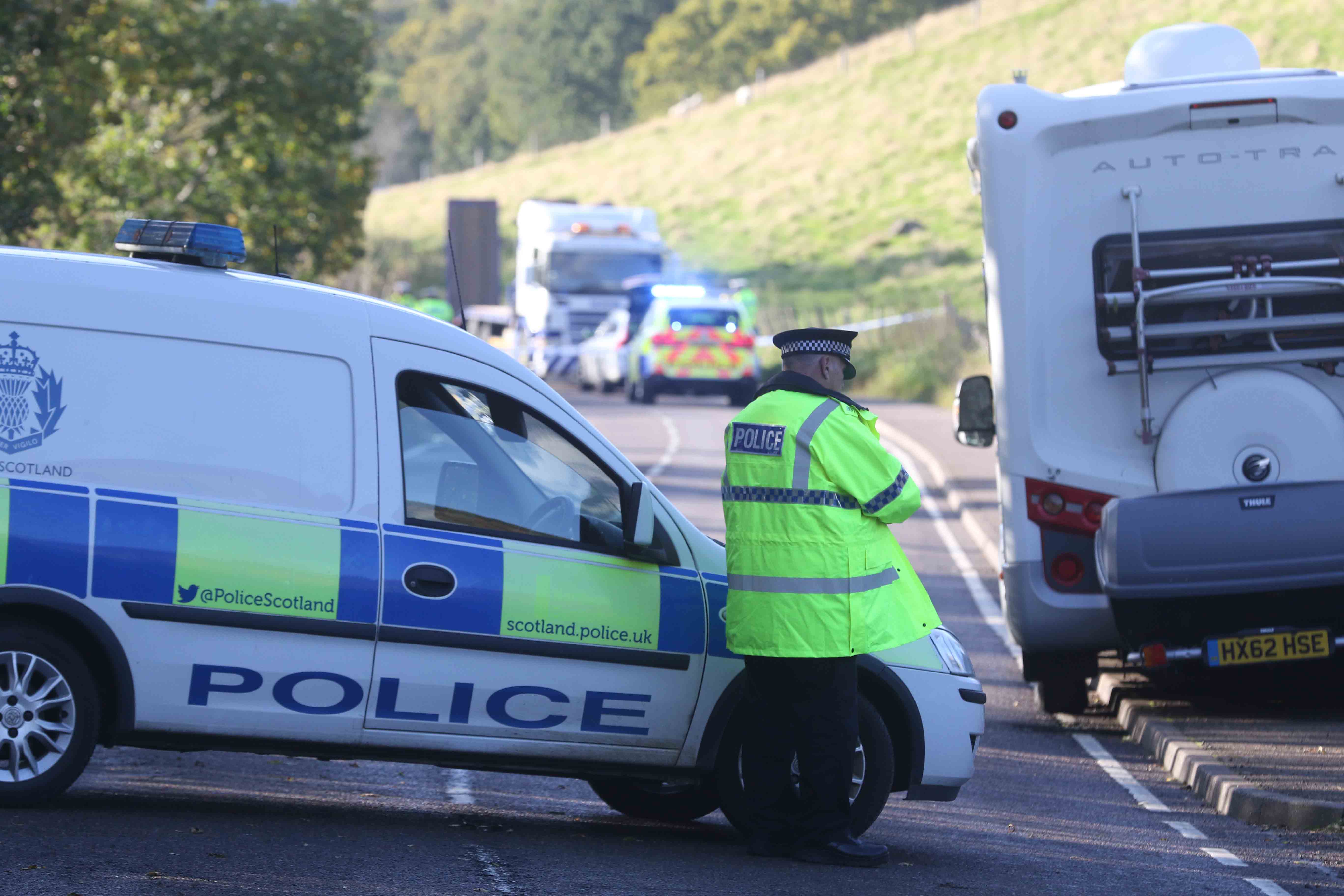 A pedestrian was yesterday knocked down by a lorry on the A82 just north of Drumadrochit.