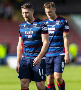 17/08/19 BETFRED CUP SECOND ROUND
PARTICK THISTLE v ROSS COUNTY
THE ENERGY CHECK STADIUM - GLASGOW
Ross County's Iain Vigurs looks dejected at full-time