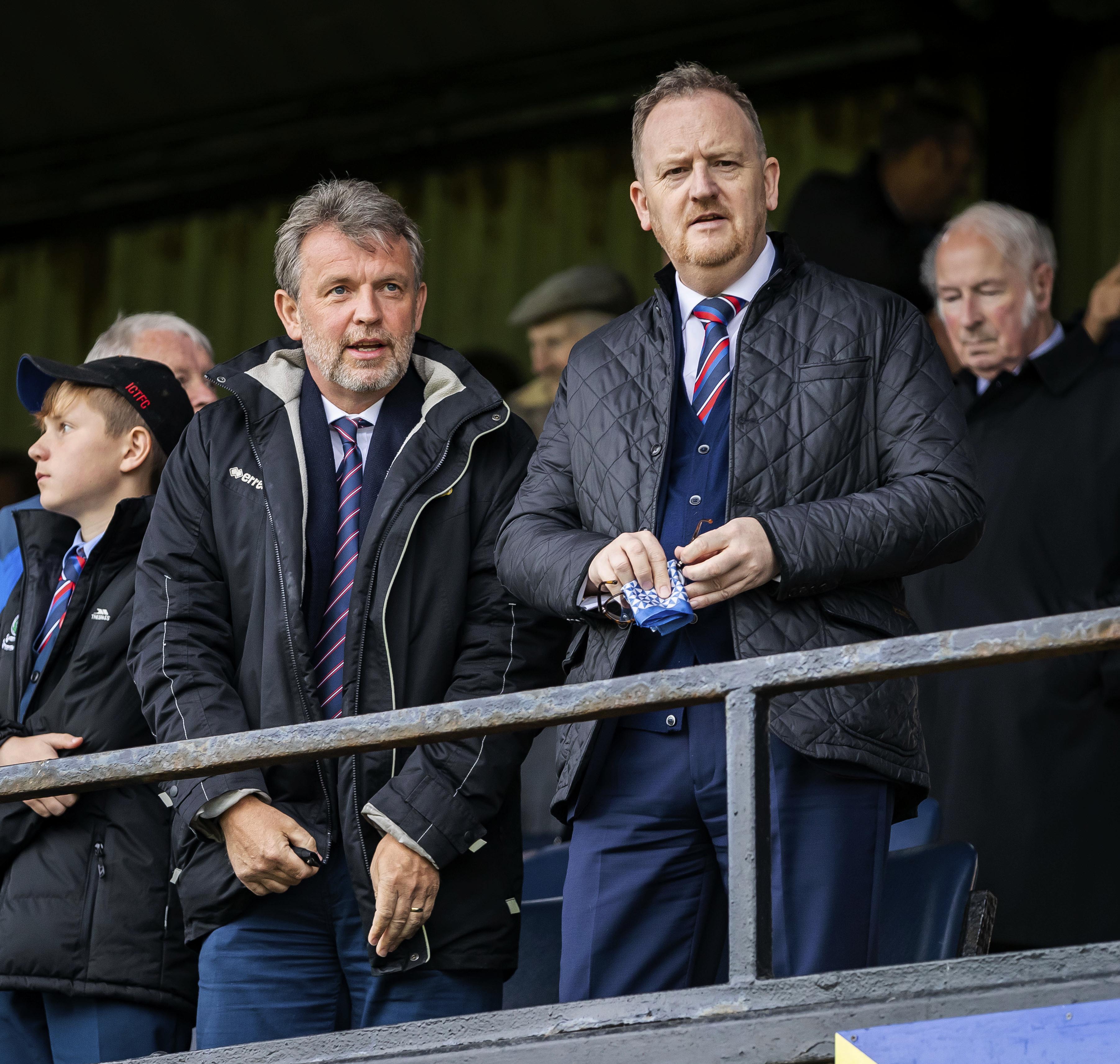 AYR, SCOTLAND - OCTOBER 05: Inverness Chief Executive Scot Gardiner (R) is pictured during the Ladbrokes Championship match between Ayr United and Inverness CT, at Somerset Park, on October 05, 2019, in Ayr, Scotland. (Photo by Roddy Scott / SNS Group)