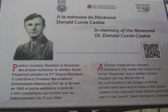 A new plaque has been unveiled in honour of Donald Caskie. Pic: Gordon Whyte.