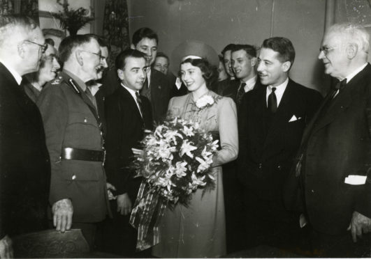 The Queen, on her first solo engagement, opening an extension to the Aberdeen Sailors Home in 1944.