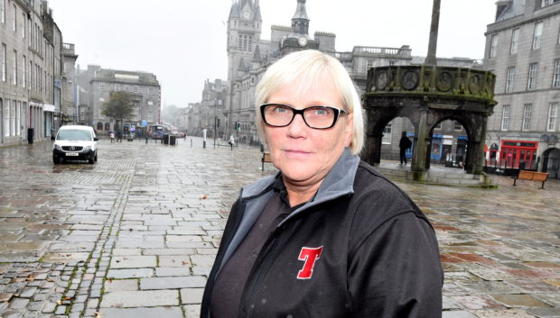 Carlton Bar manager Gloria McHattie is among those unhappy at the state of Aberden's Castlegate. Picture: Jim Irvine