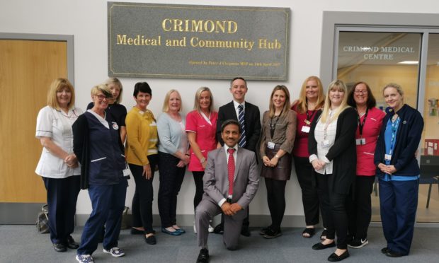 Staff at the Crimond Medical Centre celebrating the award