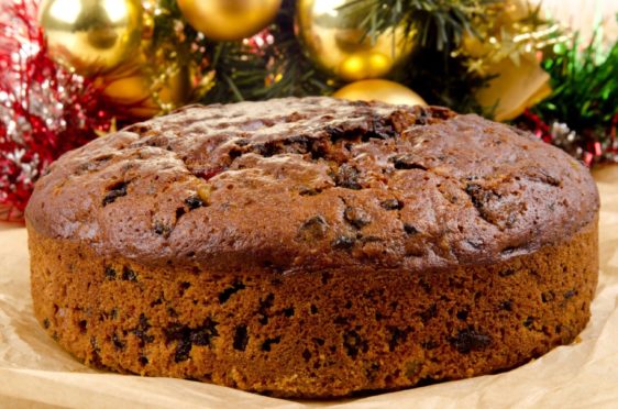 freshly baked Christmas fruit cake