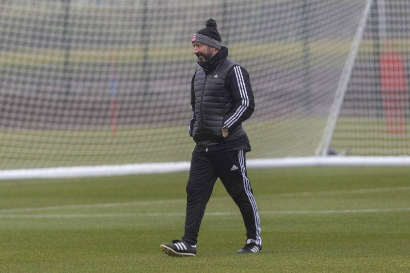 Derek McInnes at Cormack Park.