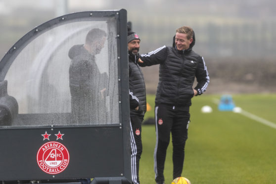 Boss Derek McInnes and coach Barry Robson.