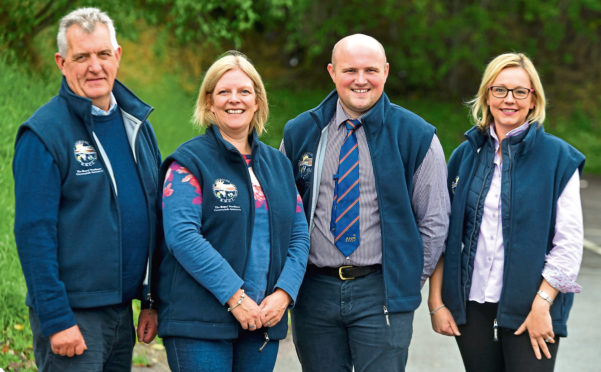 Pictured from left are, Martin Birse, RNCI director, Alison Johnston, RNCI project manager, Ellis Mutch, RNCI chairman, and Claire Green, RNCI education assistant.