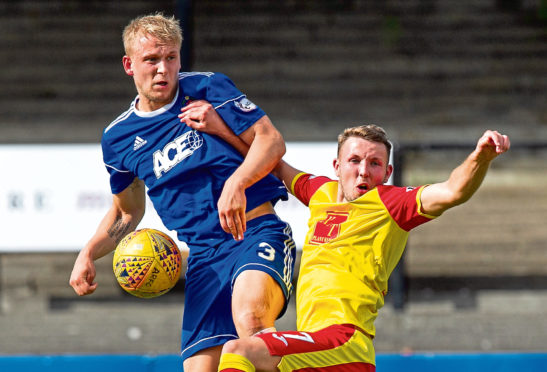 Harry Milne in action against Albion Rovers.