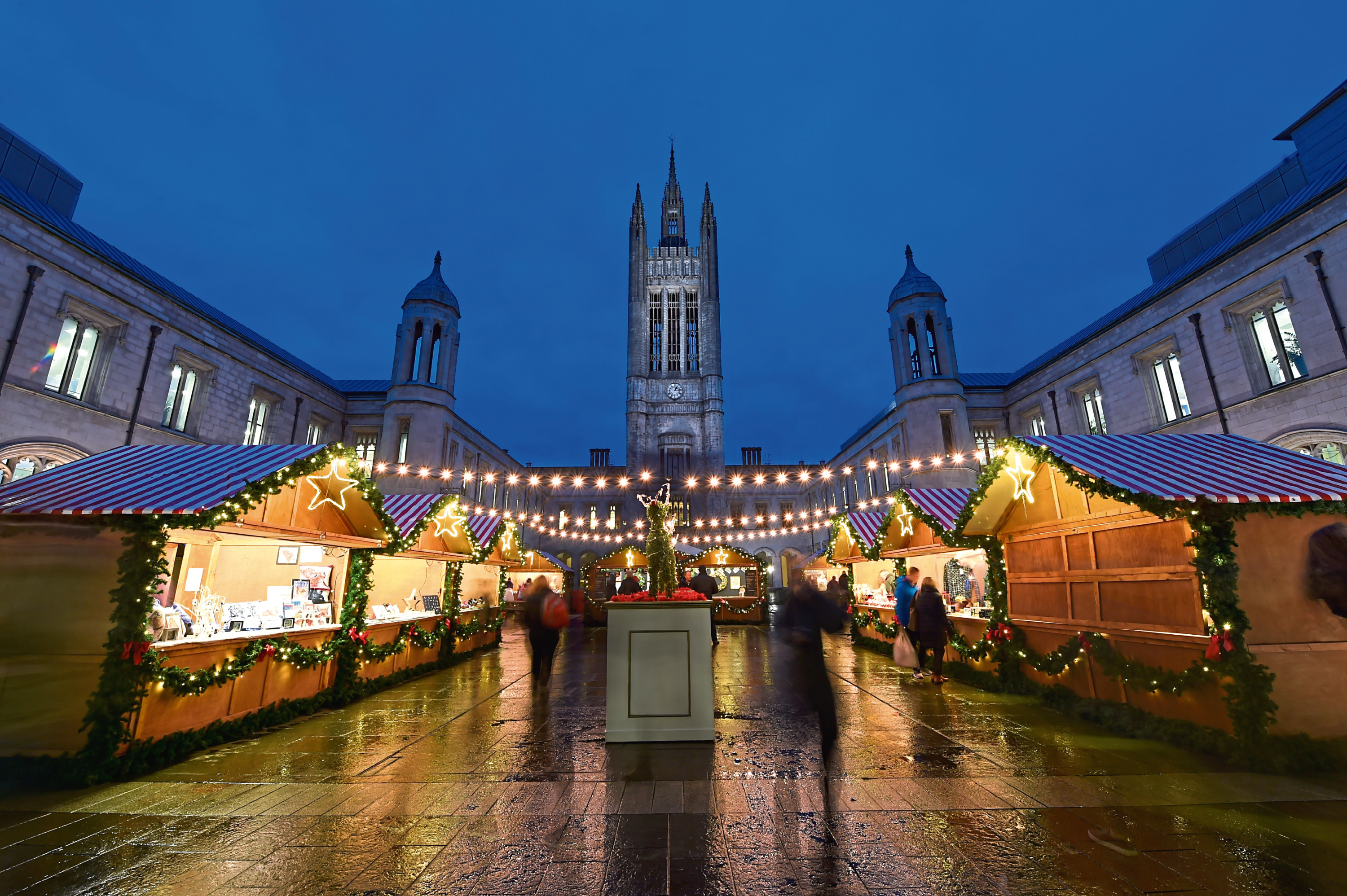 A view of the Christmas Village and Market at Marischal Square
Picture by Kenny Elrick