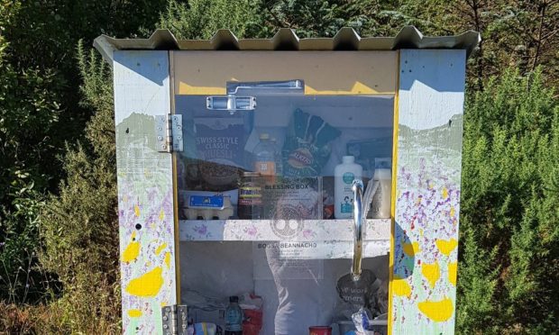 A 'Blessing Box' has been placed in Kyle of Lochalsh to benefit members of the community who may be facing hardship
