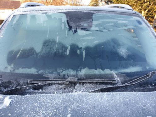 Police released this image of the windscreen of the driver they stopped in Aviemore today.