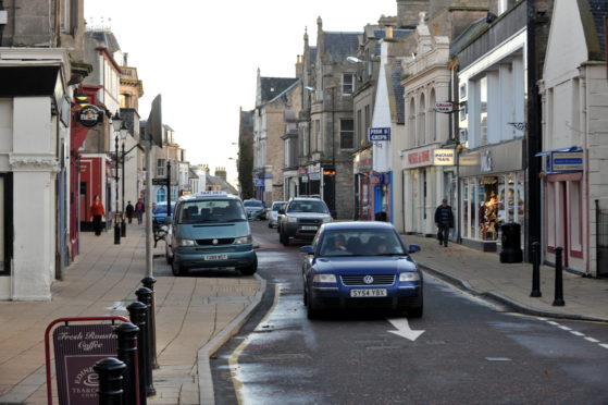 Nairn High Street with cars