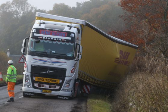 The A82 remained closed for more than four hours after the HGV came off the road near Dochgarroch yesterday morning.