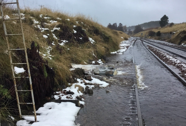 The flooding has forced the closure of the line.