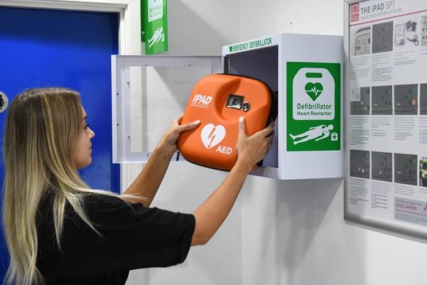 The life-saving defibrillator is located in Nationwide Platforms depot in Aberdeen