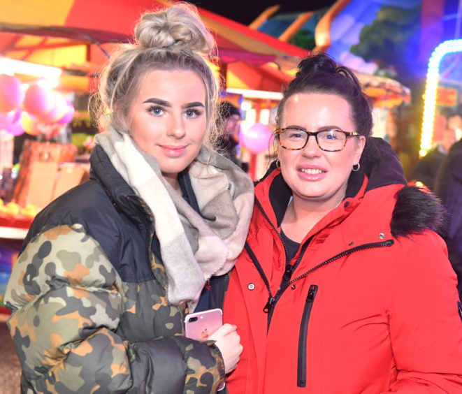 Mya Smith and Natalie Walsh at the Stonehaven bonfire and fireworks