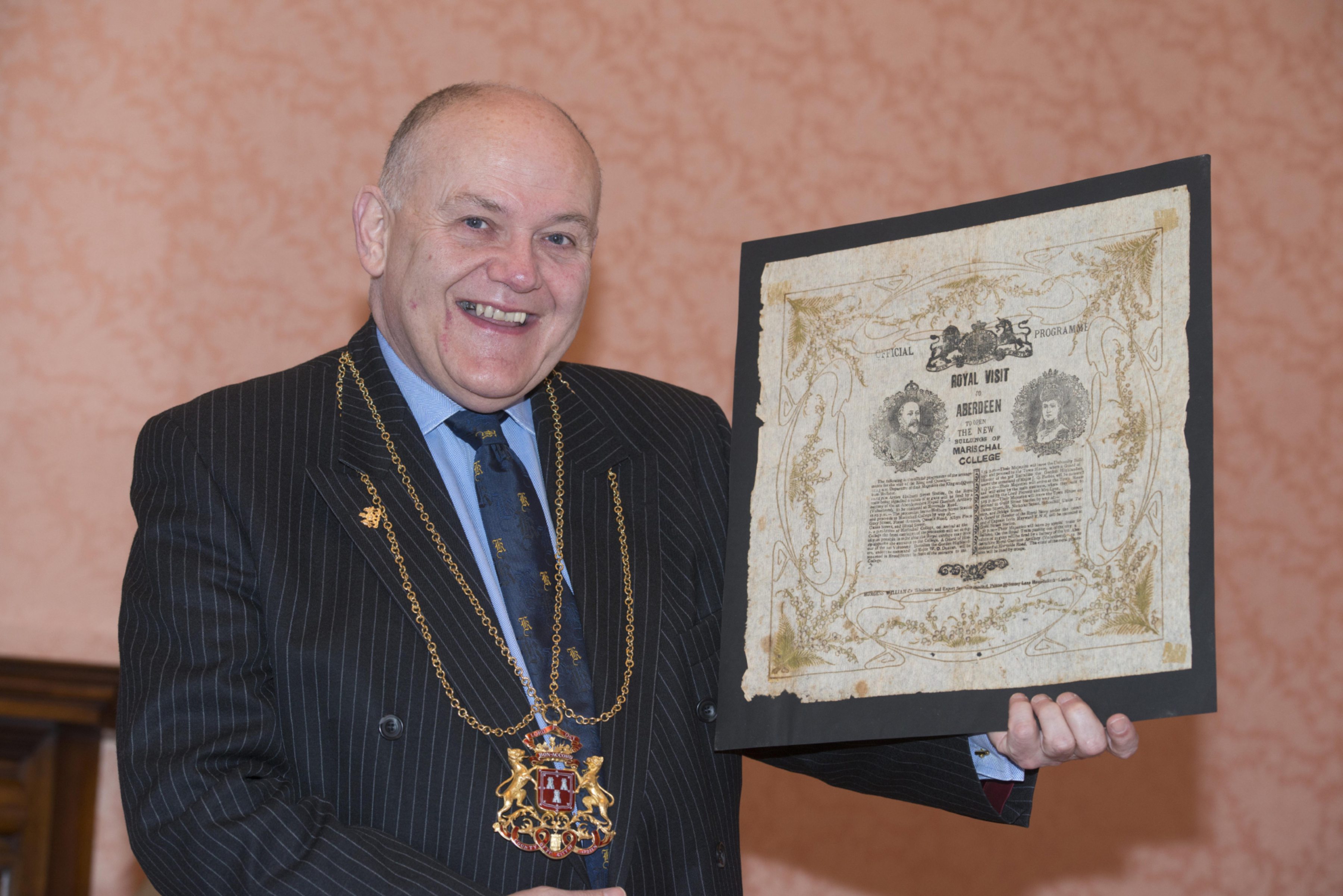 Lord Provost Barney Crockett with the napkin