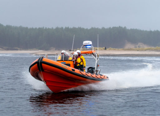 MIRO ( Moray Inshore Rescue ) launching their new lifeboat
