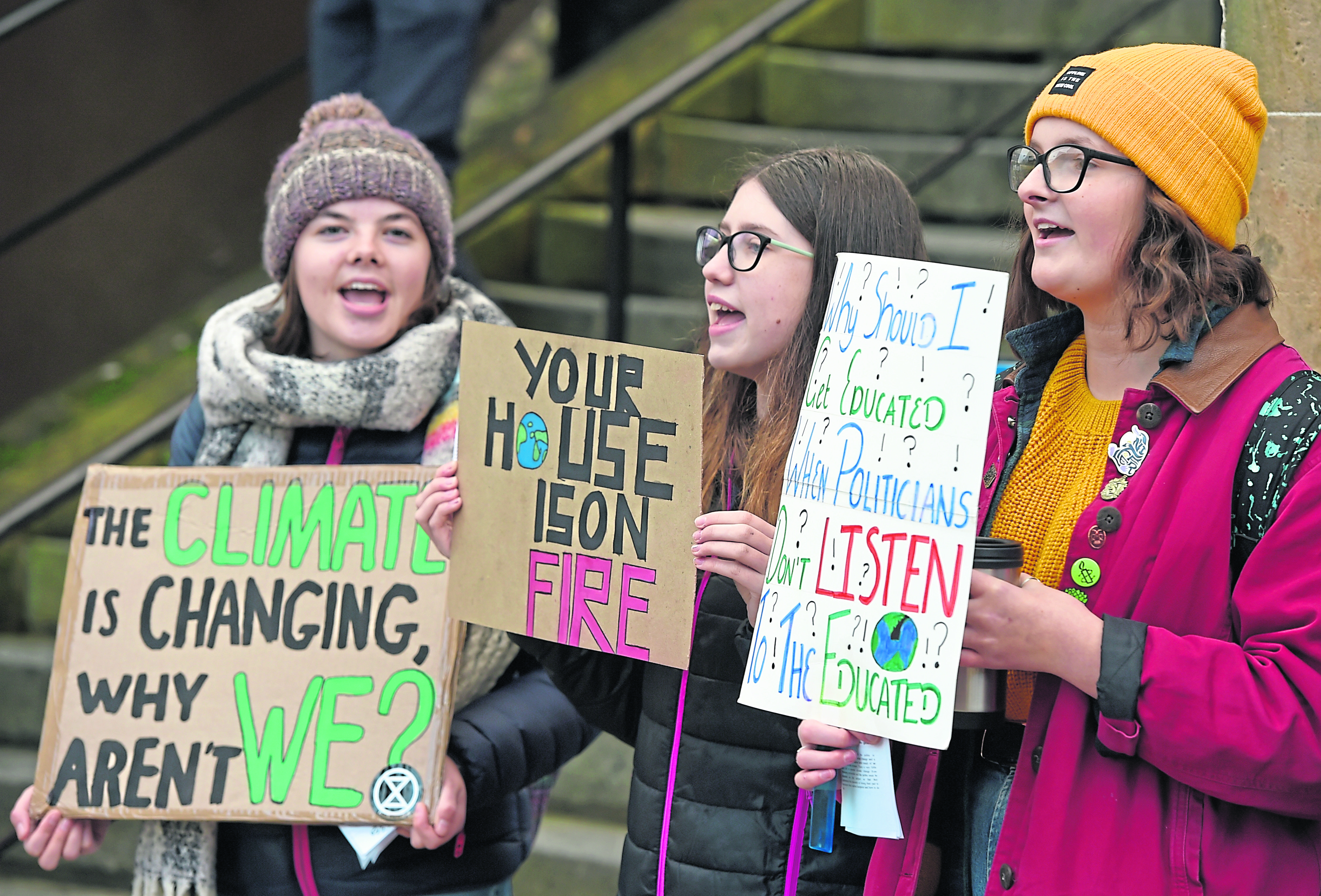 A climate change protest was held in Inverness High Street. Picture by Sandy McCook.