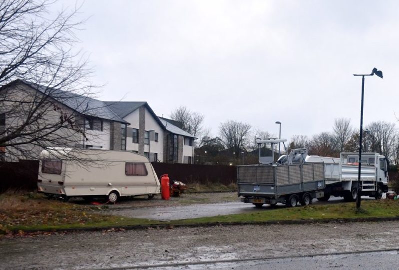 Travellers have set up in a car park at the Rohaan Cafe off Burnside Drive Dyce.
Picture by Chris Sumner