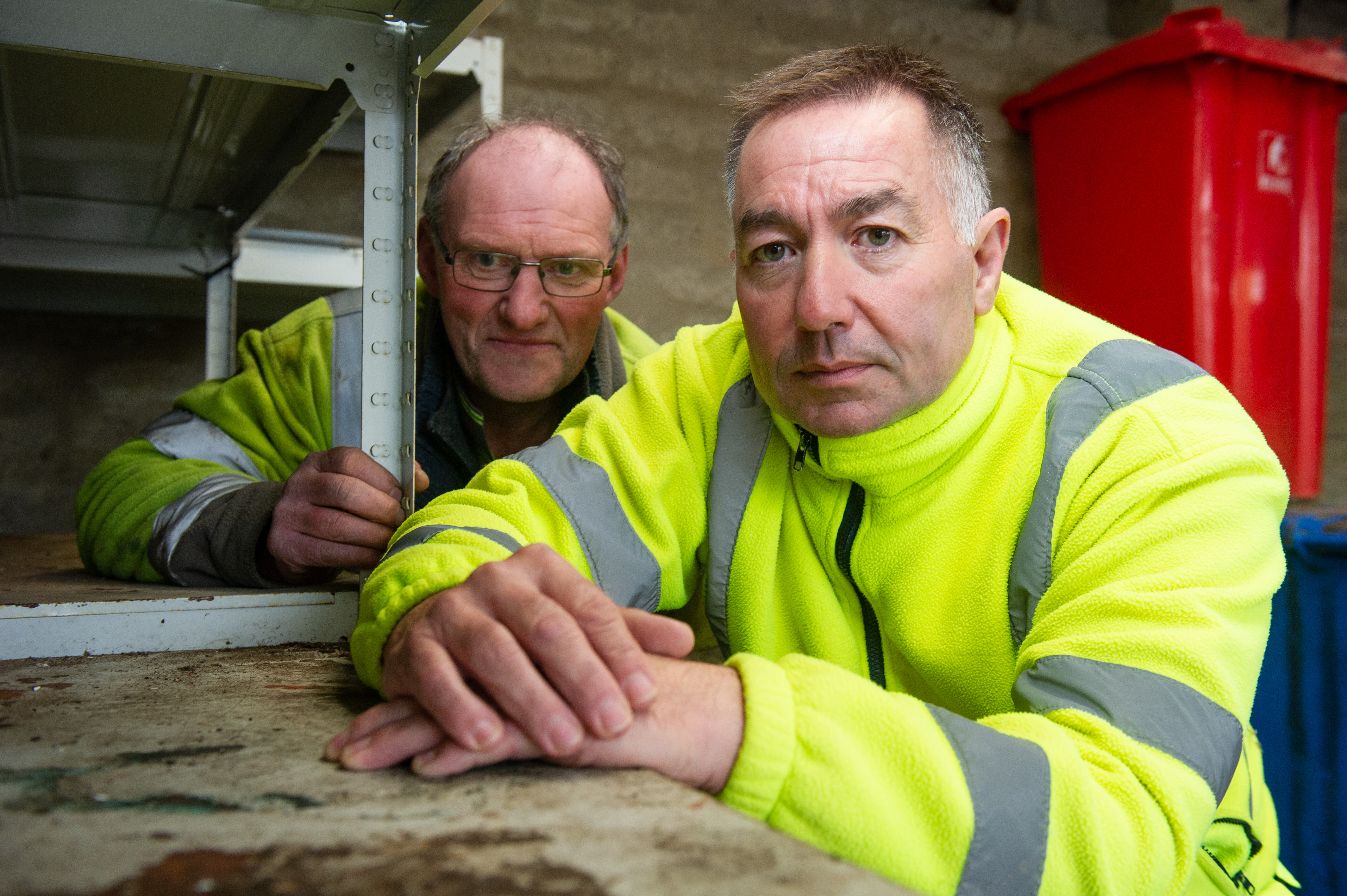 Keith Recycling Centre staff George Burgess and Jim Durkin alerted the police after discovering explosives.