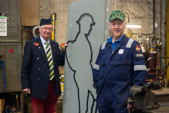 Lord Lieutenant of Moray Grenville Johnston with Moray Council blacksmith Gordon Masson.  Picture by Jason Hedges.