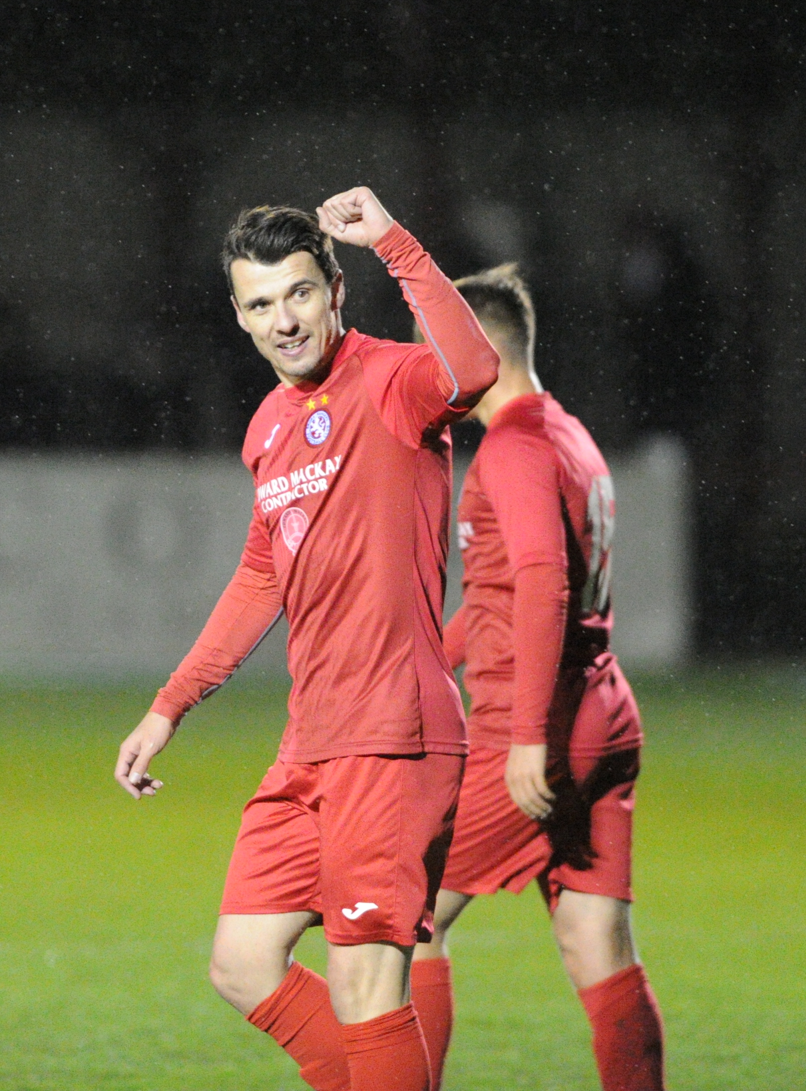 Pictures by JASON HEDGES    
09/11/19 - Brora Rangers v Buckie Thistle 7-0 Breedon Highland League 09-Nov-19 
Picture:Brora 18 - Steven MacKay celebrates after scoring the final goal of the match
Pictures by JASON HEDGES