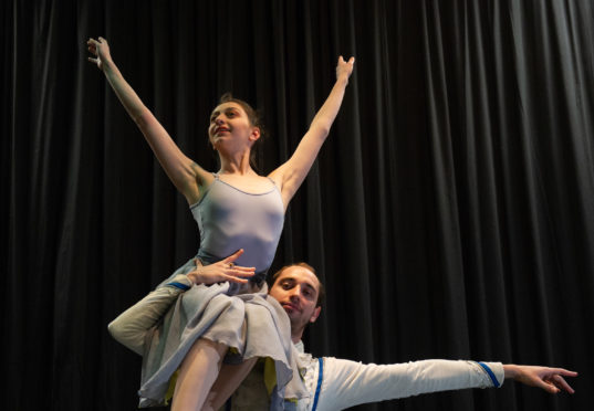 Dancers from the Russian State Ballet are performing at Speyside High School as part of a long-standing relationship between the group and the village.
Pictured: couple 1 - Polina Filippova and LLia couple 2 - Maria Dzotsenidze and Aleksandr Suldin


Pictures by JASON HEDGES