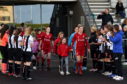Aberdeen Women receive guard of honour from Dunfermline at ASV last season. 
Picture by Kenny Elrick