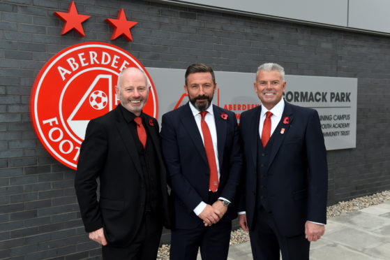 Stewart Milne, Derek McInnes and Dave Cormack.