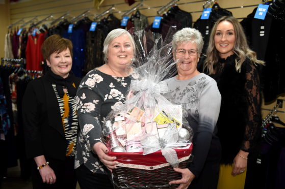 Pictured from left are Alison Rob from Dorothy Jacks, Fundraisers Morag Walker and Wilma Bruce and Carly Wheeler from Dorothy Jacks
Picture by Paul Glendell