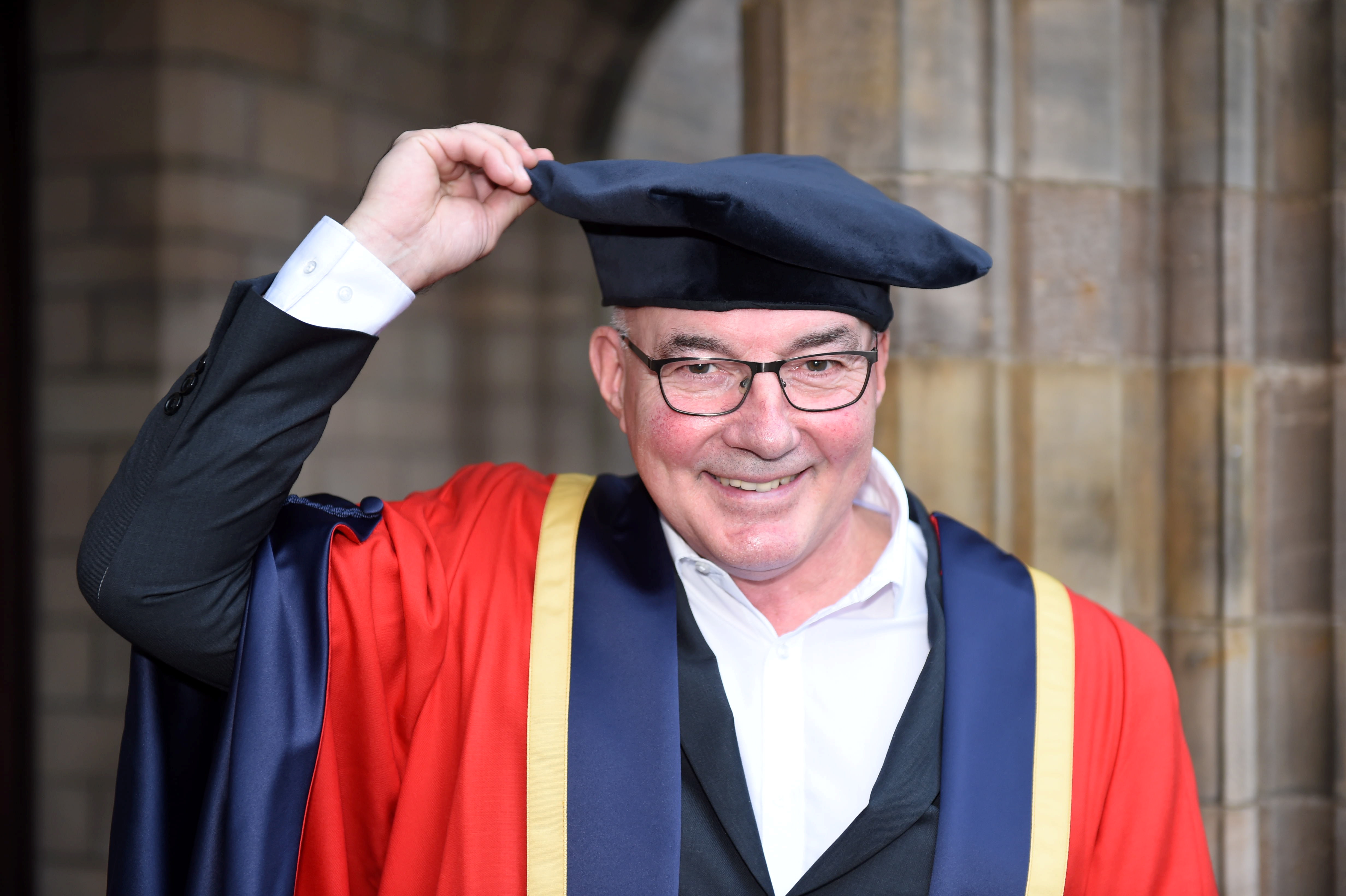 Willie Miller who received his honorary degree at University of Aberdeen's Elphinstone Hall. Picture by Paul Glendell.