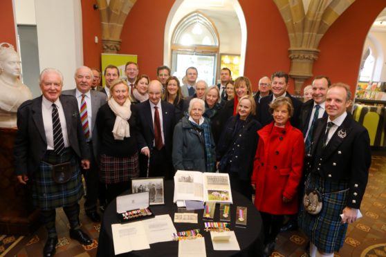 Courier News - Dundee story - Rae medals - McManus.
CR0016937
Picture shows; members of the Rae family at the handover of the medals,at the Mcmanus Galleries in Dundee today. Friday 29th November 2019.
Dougie Nicolson / DCT Media.