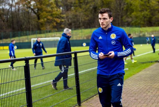Scotland's Andy Robertson during a training session