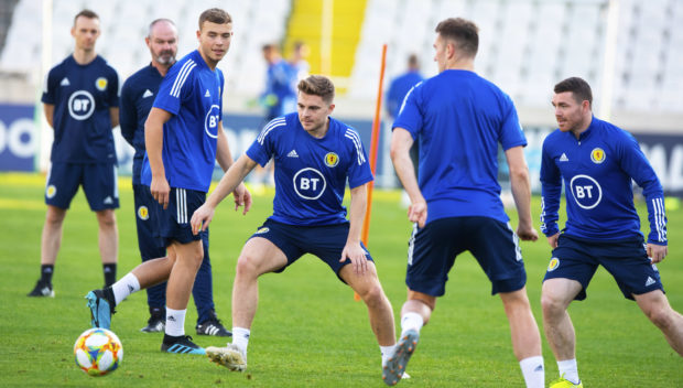 Scotland's James Forrest during a training session at The GSP Stadium.