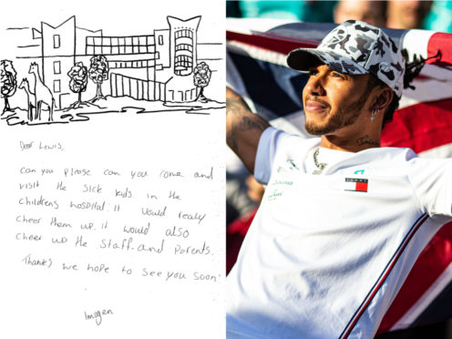 A patient letter to Lewis Hamilton, left, and the sport star right