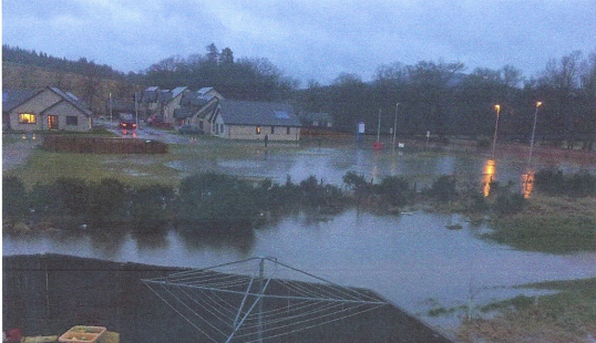 Flooding took place at Castle Park in Aboyne on January 7, 2016