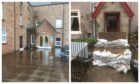 Flooding at Thyme restaurant (left) and at a property on Diriebught Road.