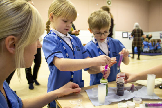 Children learn about nursing as a future career