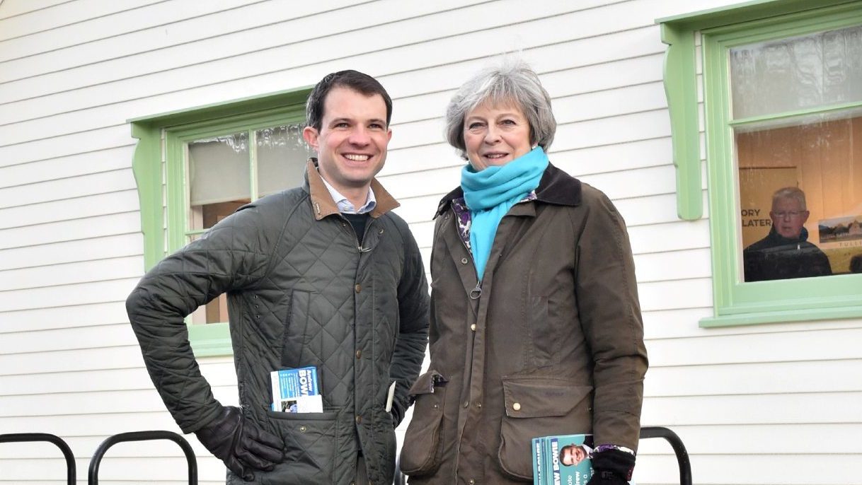 Theresa May and Andrew Bowie w