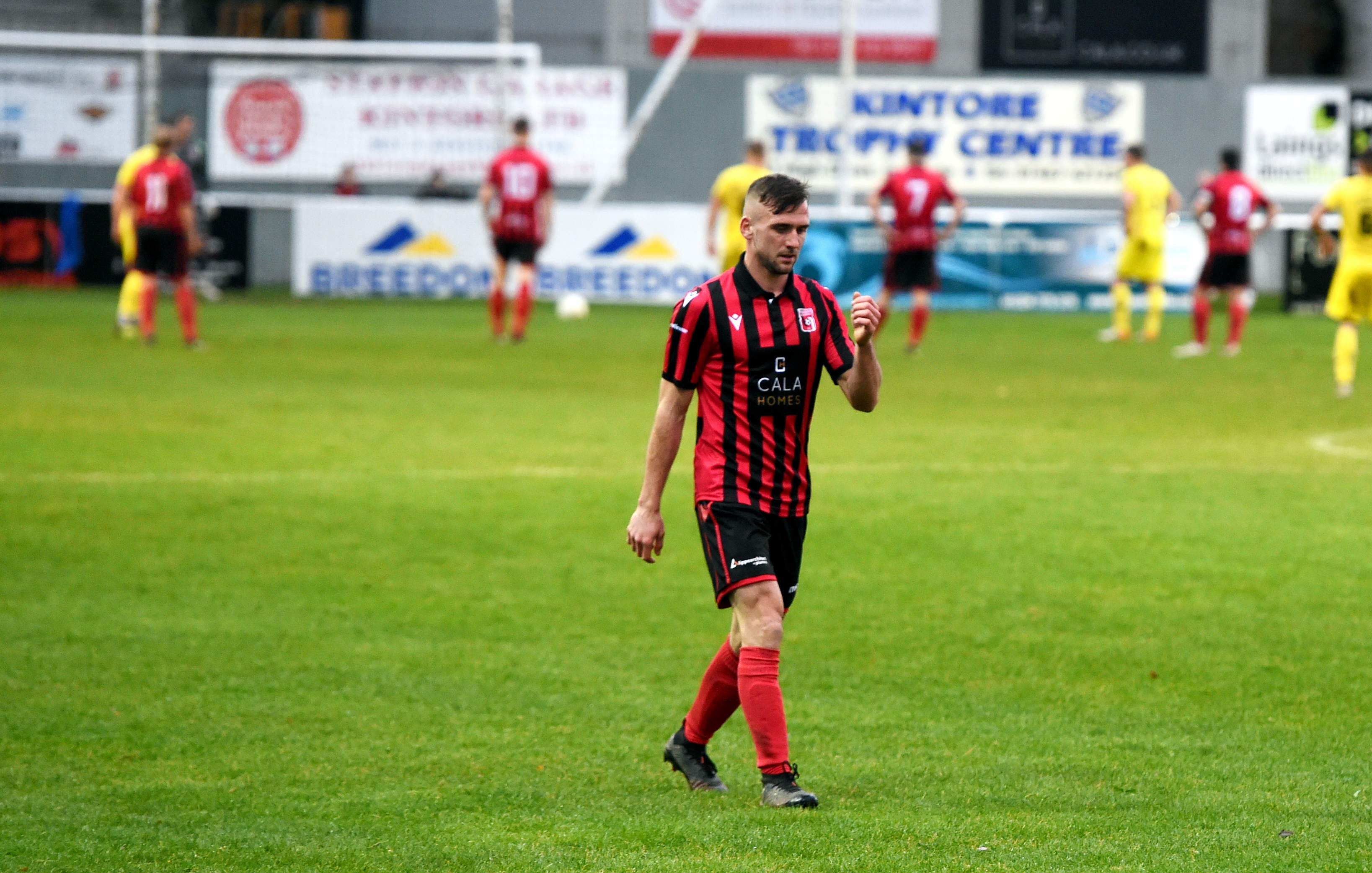 Mark Souter heads for an early bath. 
Picture by Jim Irvine