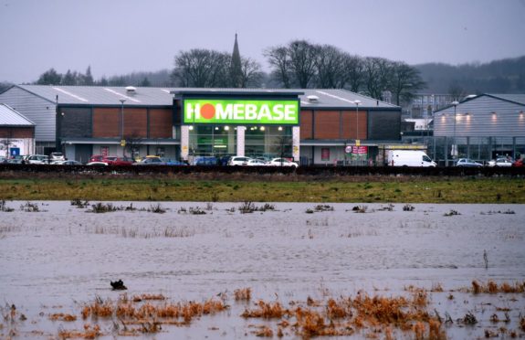 Flooding at Inverurie in 2016. Picture by Jim Irvine