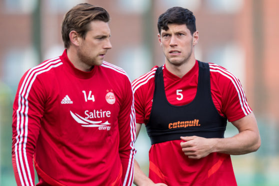 Aberdeen defenders Ash Taylor and Scott McKenna.