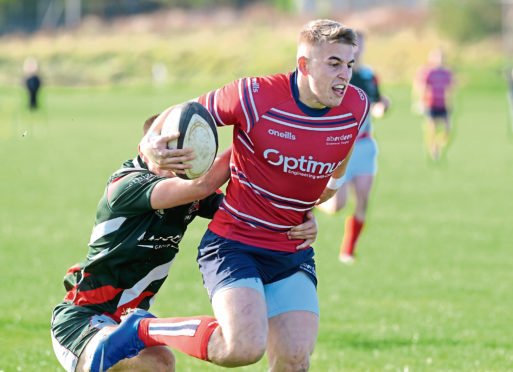 Murray Mitchell scores a try.
Picture by Kath Flannery