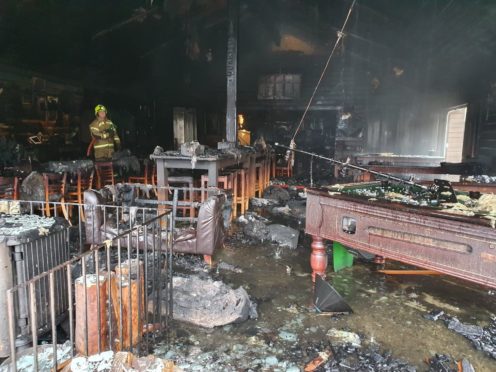 The fire torn building at the ski resort. Picture credit: Glencoe Mountain Resort