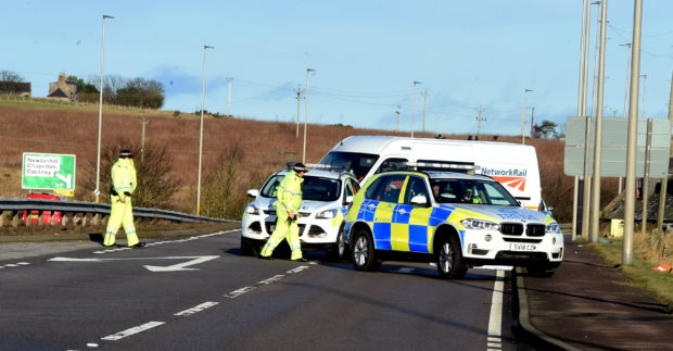 The scene on the A92