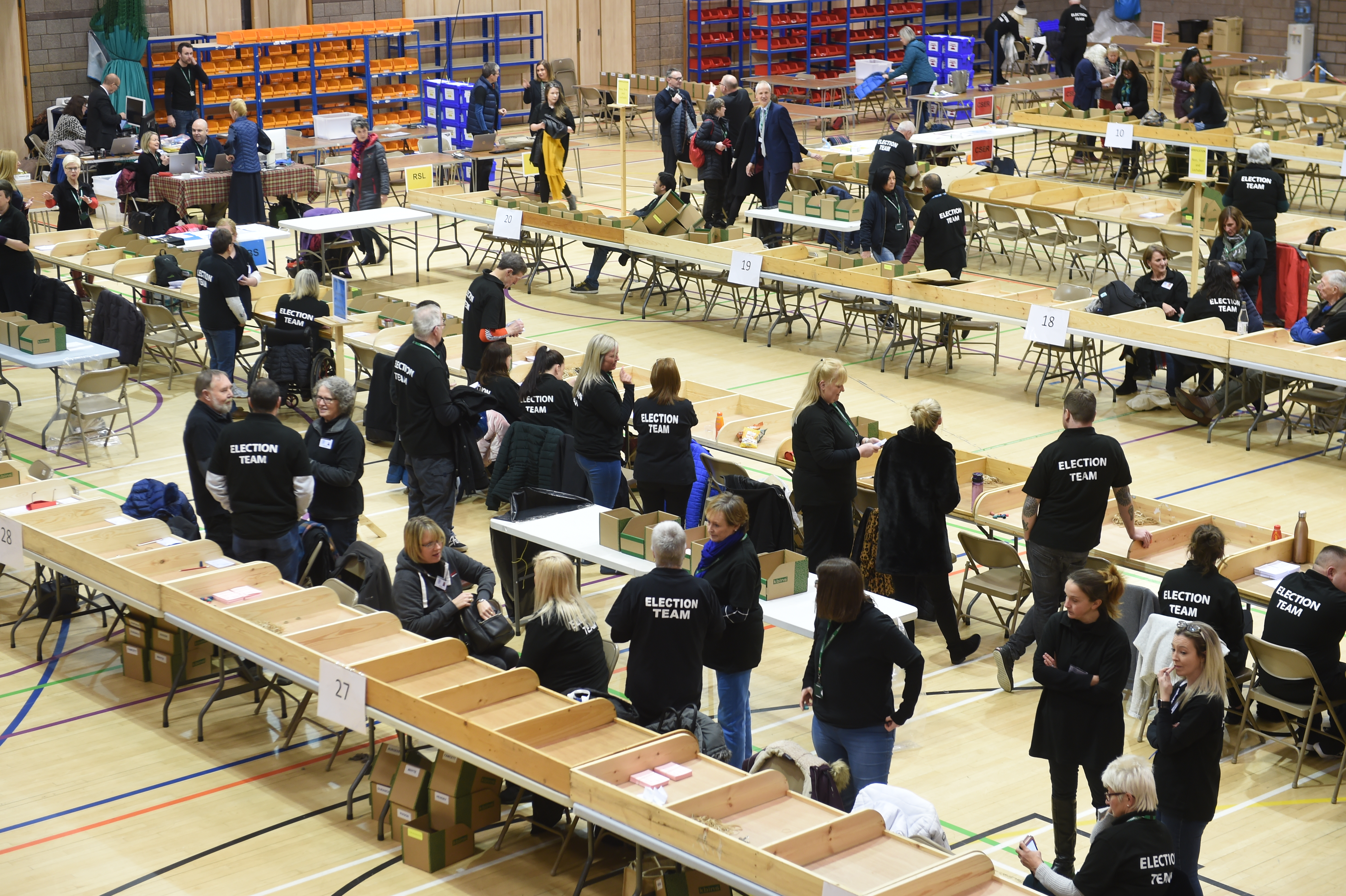 The election count under way in Inverness.