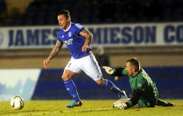 David Cox in action for Peterhead.